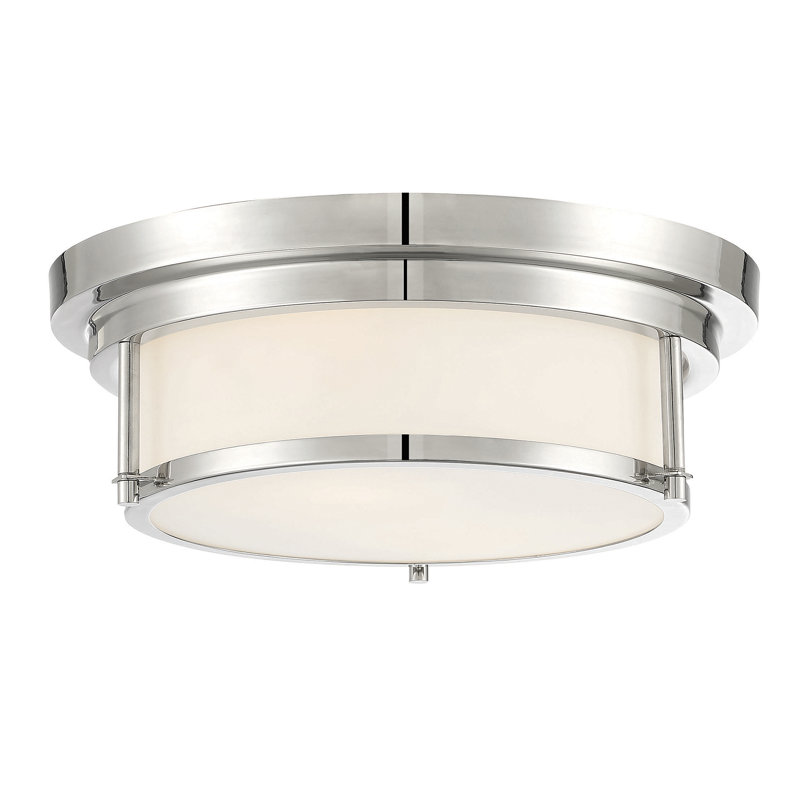 Candiss 2-Light 13" Flush Mount in Polished Nickel, Polished Nickel