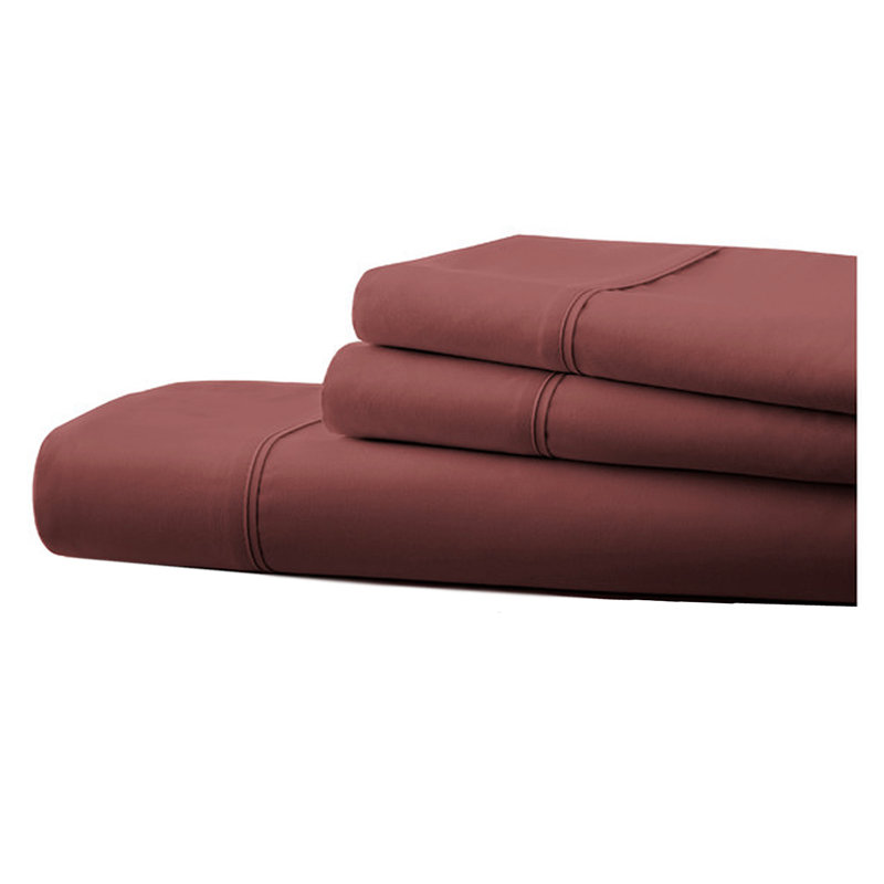 Ensemble de draps en micro-fibre, Bourgogne, Ensemble de draps pour taille de lit simple avec u
