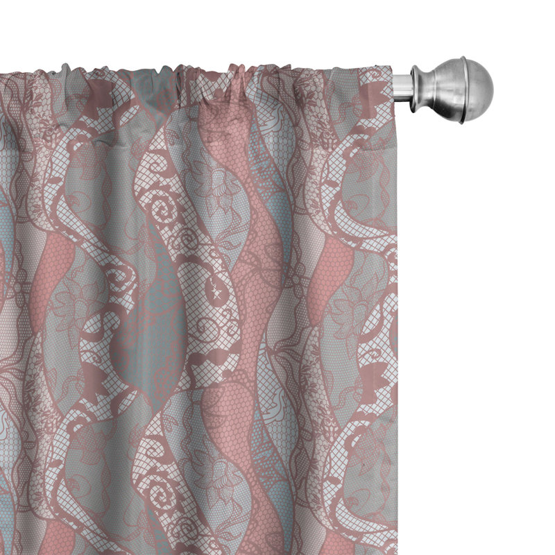 Floral Semi-Sheer Rod Pocket Curtain Panels, 28" x 63"