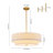 4 - Light Tiered Linen Fabric Round Drum Pendant Light