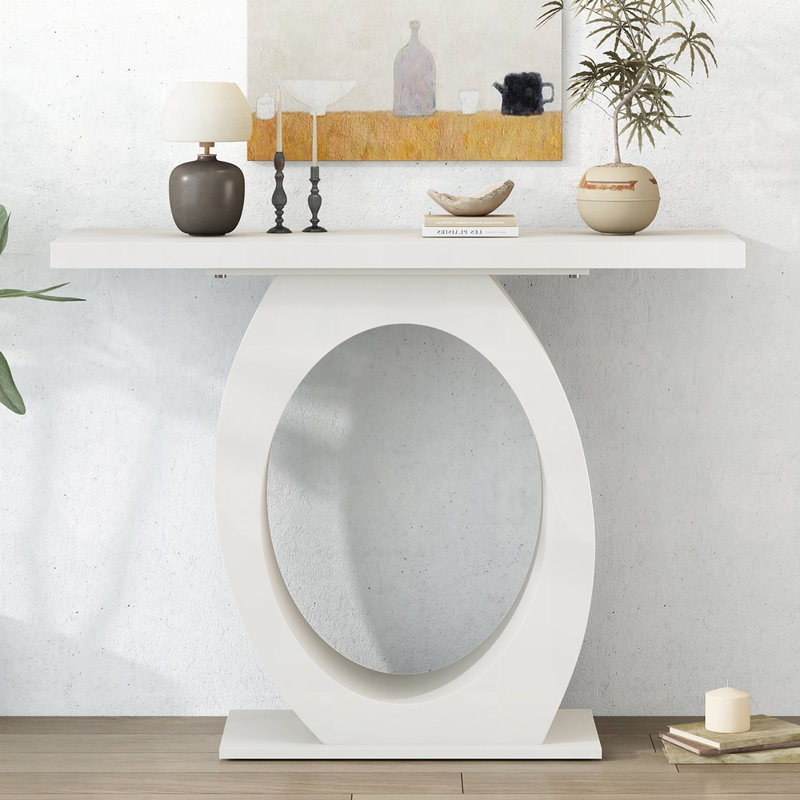 Console élégante en forme d'œuf, Beige