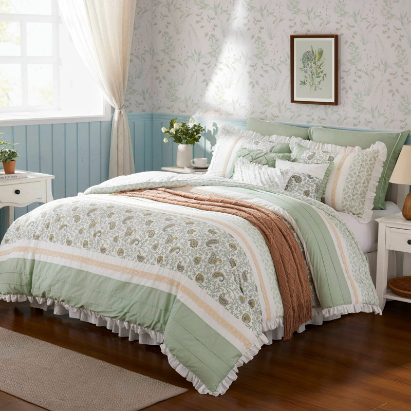 Ensemble d'édredon en percale de coton Elegant Floral