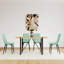 Ensemble de salle à manger, table en bois avec base en métal pour la salle à manger