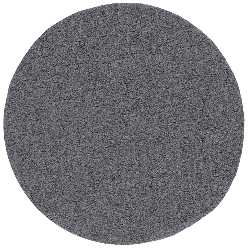 Athens Performance Gray Shag Rug, Round 7'10"