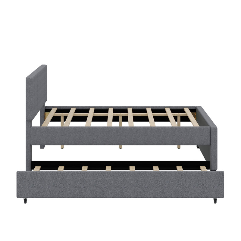 Full Upholstered Platform Bed With Trundle