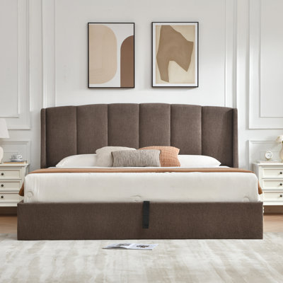 Lit plateforme tapissier avec rangement Balynda