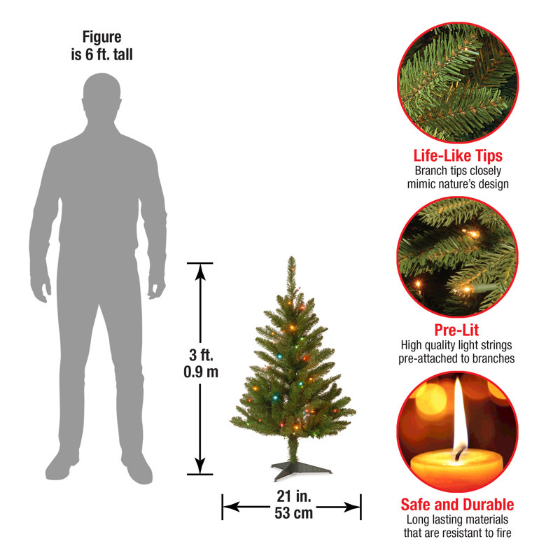 Kingswood Pencil 9' Green Fir Artificial Christmas Tree with 500 Clear Lights with Stand, 3'