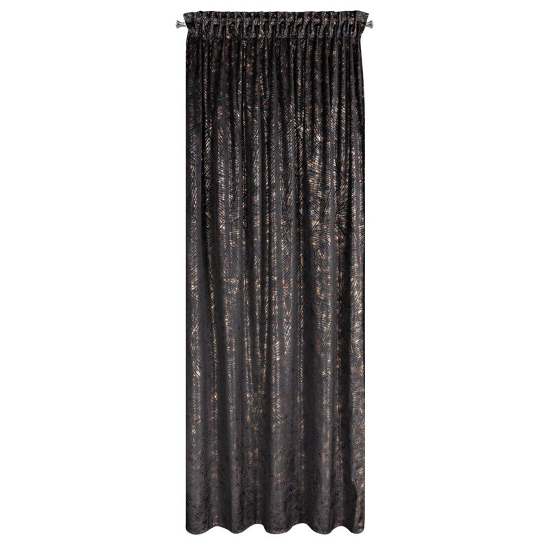 Lillibridge 100% Polyester Blackout Curtain Single Panel, Black