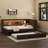 Antique Wood Color Daybed With Drawer Storage, , Led, And Trundle Option Full Size - Color, Spacious Design-849371366