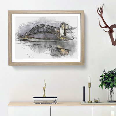 Sydney Harbour Bridge Australia in Abstract - Framed Print