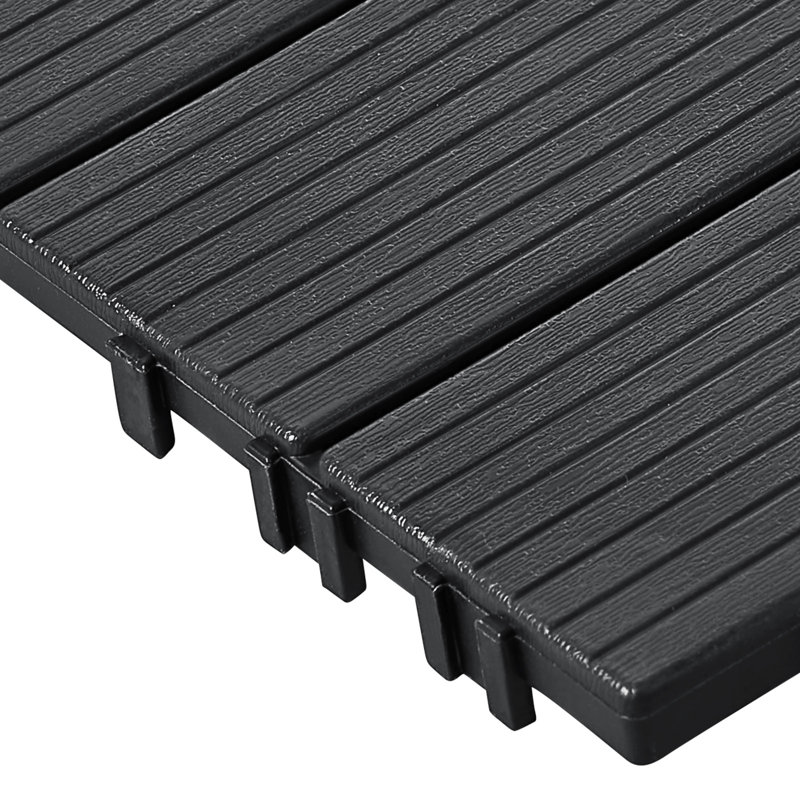 Ensemble de 10 tuiles de terrasse à emboîtement imperméable 12 "x 12" pour porche VEVOR, Gris foncé
