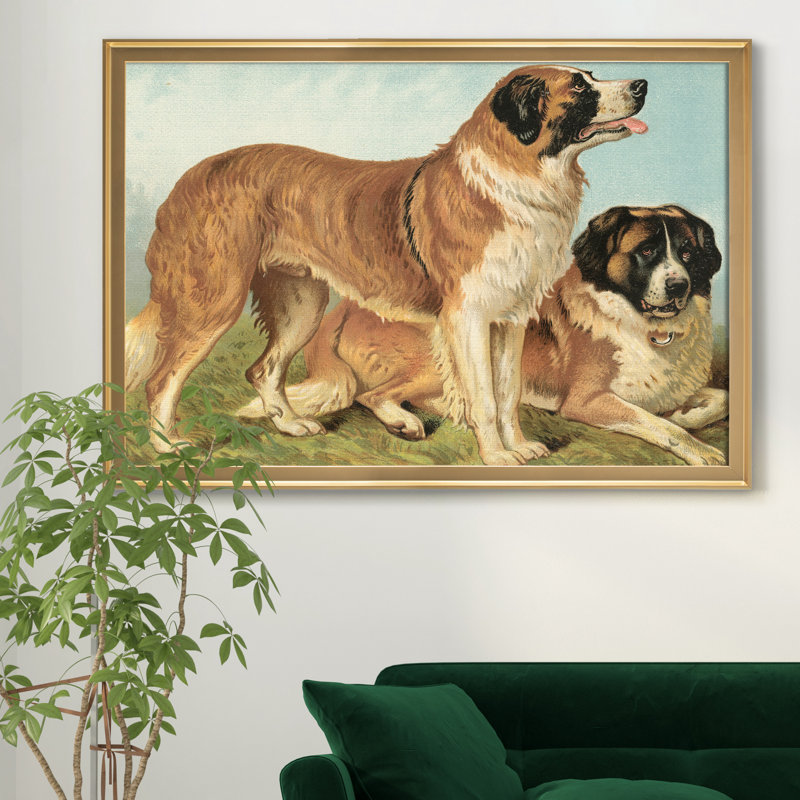 Sheep Dogs - Reproduction d'art sur toile encadrée, Doré, H 18,5 po x l 24,5 po x P 1,5 po