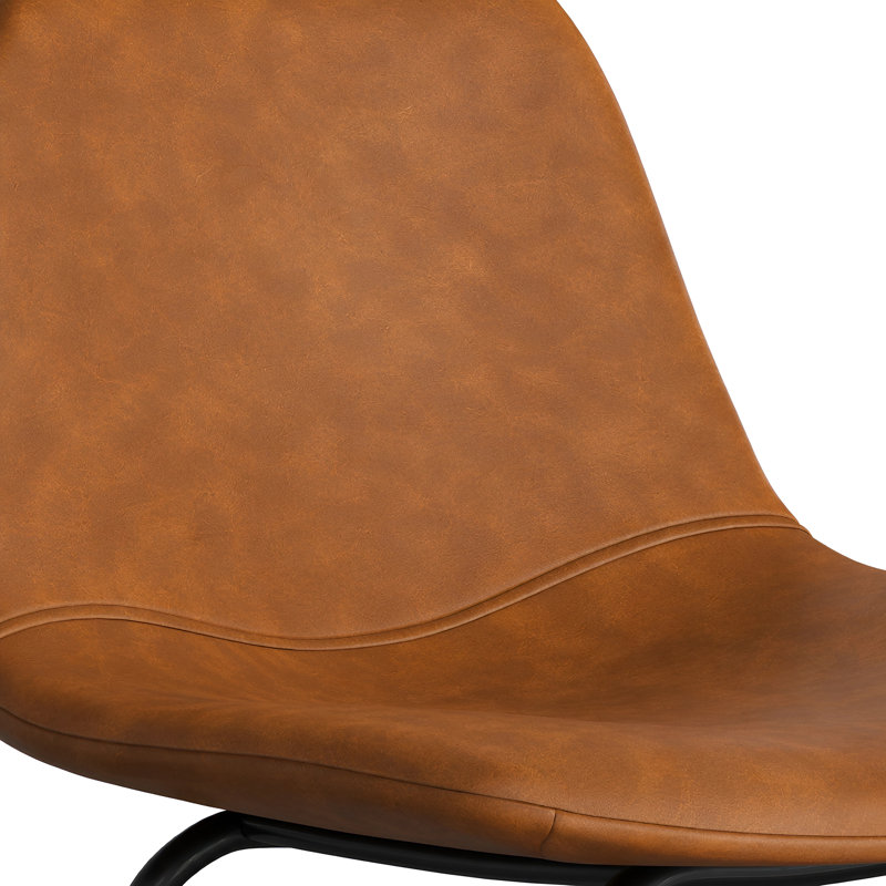 Tabouret de bar et de comptoir en cuir Kody, Tabouret de bar (siège d'une hauteur de 30,5 po), Cuir végétal brun clair