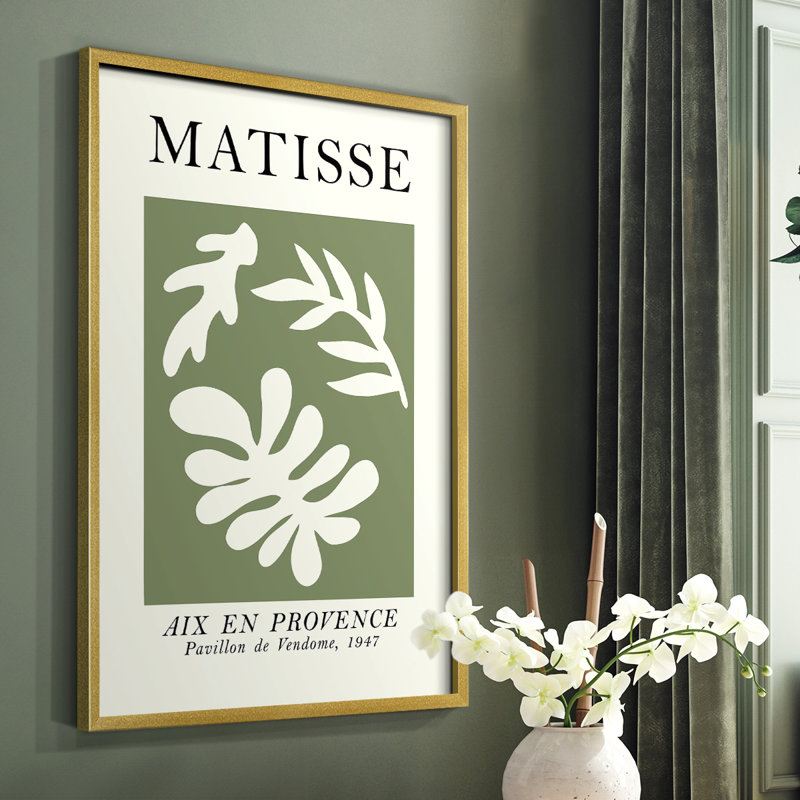 Matisse CCL XXIX, reproduction encadrée - bois massif, H 20 po x l 16 po, Doré