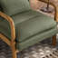 Linen Armchair with Lumbar Pillow, Solid Wood Frame Accent Chair, Cosy Reading Chair for Living Room-517817553