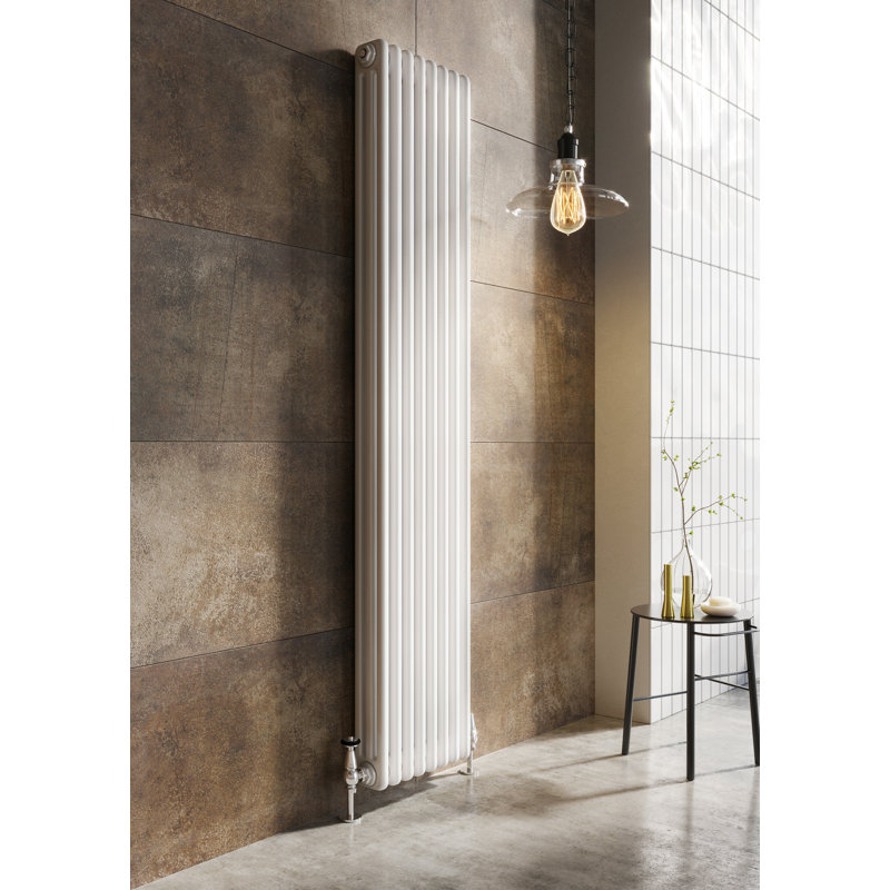 Uxbridge Vertical Traditional Colosseum Radiator, White, 1800mm H x 380mm W x 130mm D