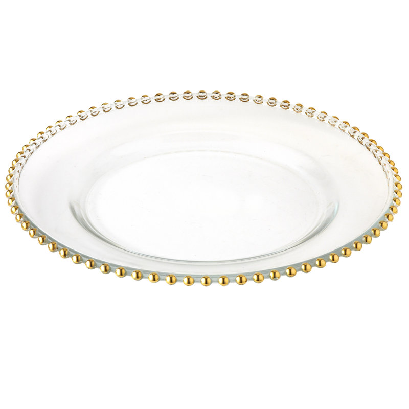 Glass Abstract Charger, Gold
