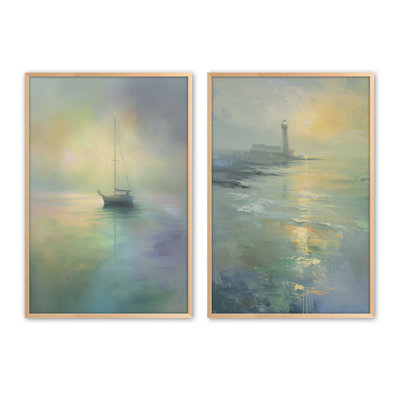 36" x 24" Guiding Light Set of 2 Print on Archival Matte Paper in a Weathered Zinc Frame