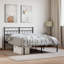 vidaXL Metal Bed Frame with Headboard White-121935851-121935853