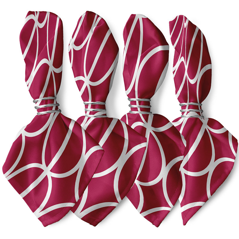 Noxon Polyester Geometric Square Napkin, Pink