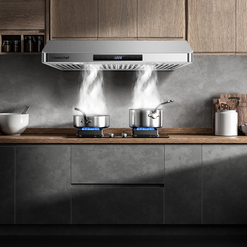 30-Inch Under Cabinet Range Hood, 900 CFM Ducted Kitchen Vent, Stainless Steel, Quiet 3-Speed with Gesture & Touch Controls, LED Lighting-Stainless Steel
