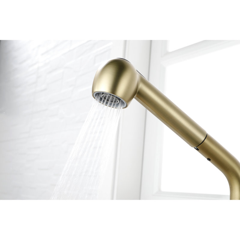 Spot Gold Stainless Steel Laundry Faucet With Single Pull-Out And Dual Spray, 360 Rotating Nozzle, Corrosion Treatment, Suitable For Daily Cleaning Spray In Stainless, High Simple Water Flow Control,