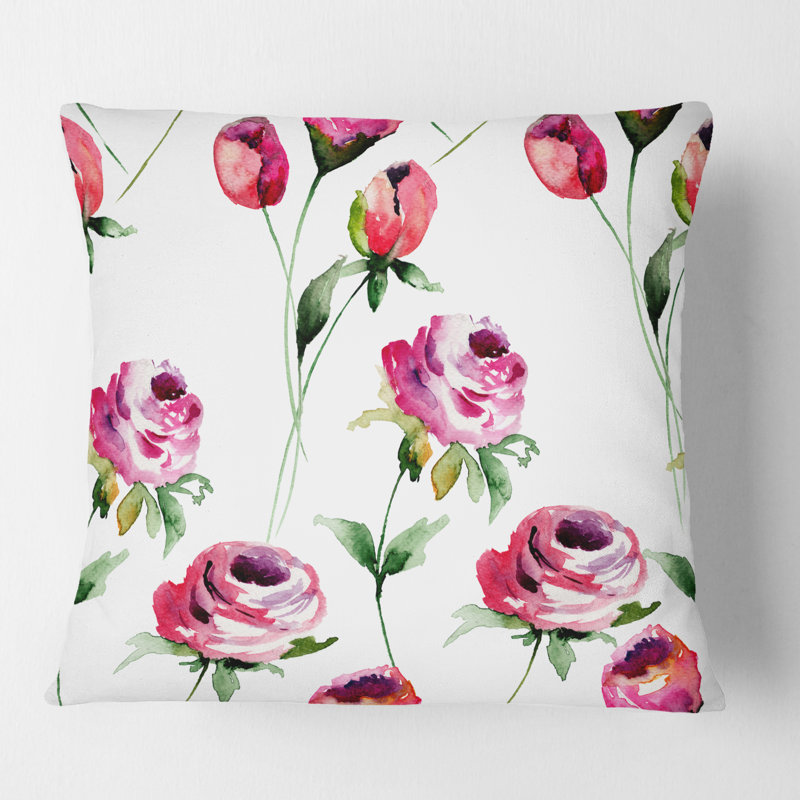 Coussin Roses, 16 po x 1 po