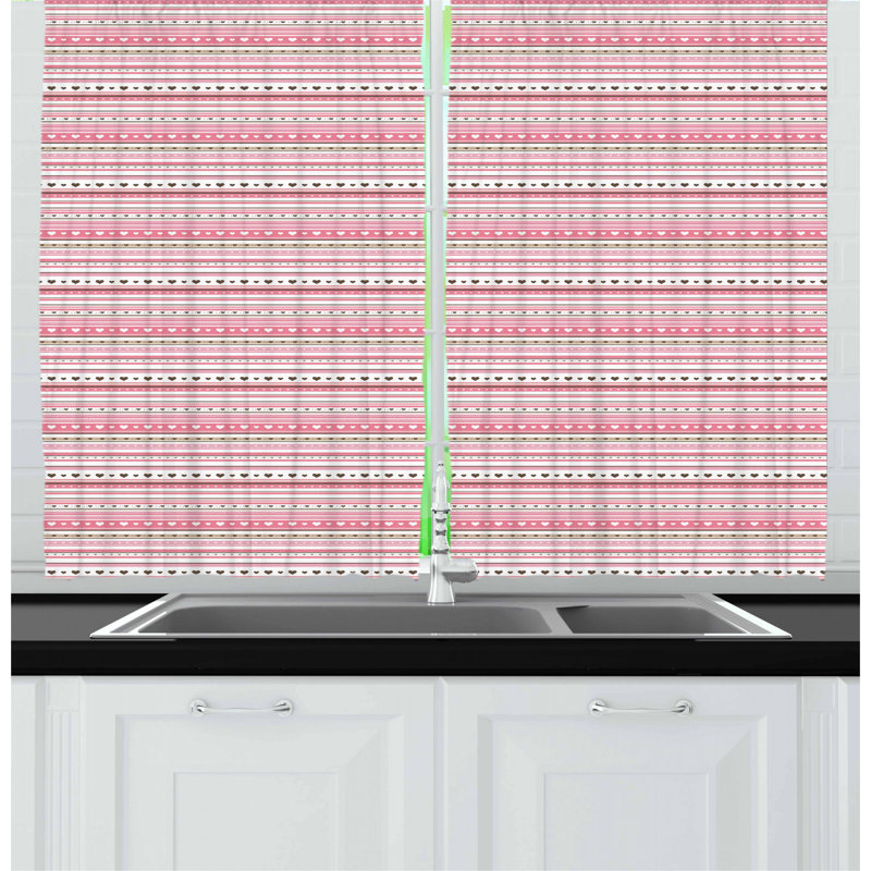 Striped Tailored Kitchen Curtain