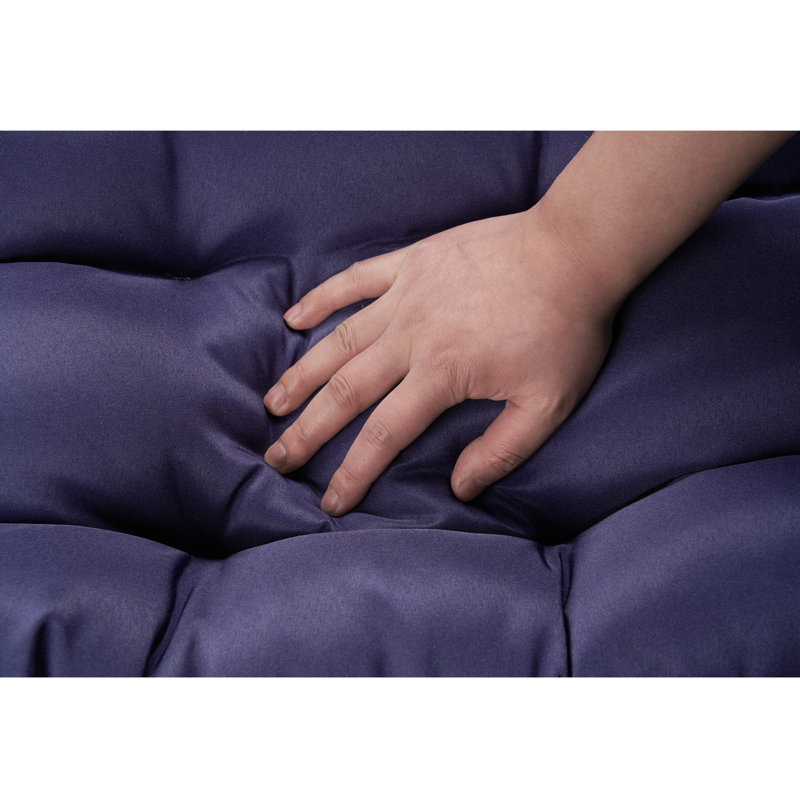 Balancelle d'extérieur en rotin, Bleu foncé/gris, 28.72"