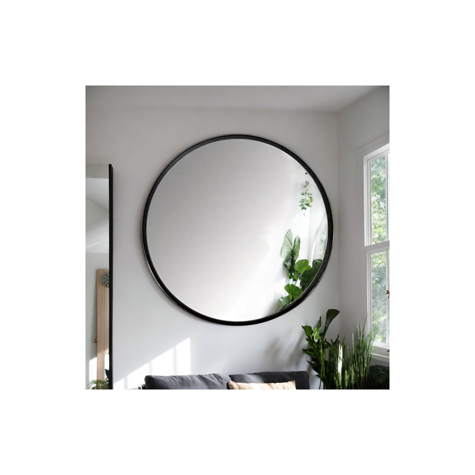 Roberts Mirror, 60" x 60", Black, Metal