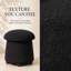 Tabouret rond avec rangement caché en sherpa Schick, 17 po, noir-238417979