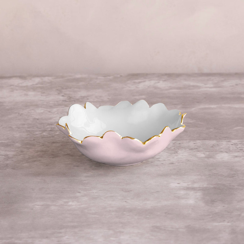Encanto Colette Mini Round Bowl, Camellia;White