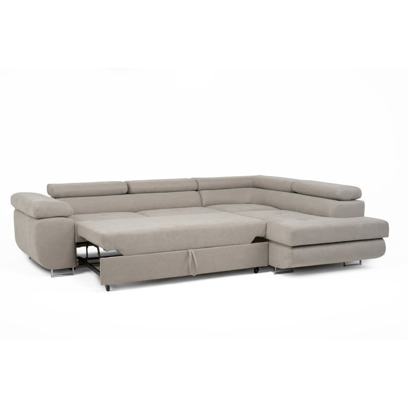 Flavius Corner Sofa Bed, Right Hand Facing, Cream