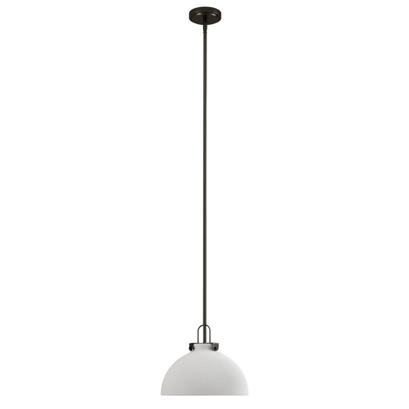 1-Light 12'' Dimmable Dome Modern Single Grey Pendant Light for Kitchen Island.Features Cloud Glass., Space Grey