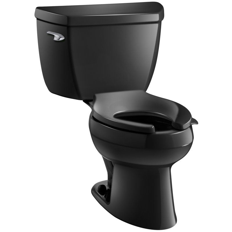 Wellworth Classic Two-Piece Elongated 1.0 GPF Toilet with Pressure Lite Flushing Technology, Less Seat, Left-Hand, Biscuit