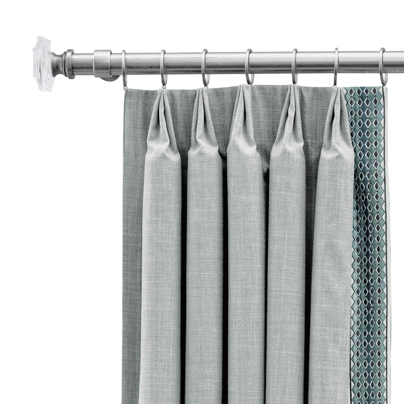 Highclere Cotton Blend Embroidered Room Darkening Curtain, 20" W x 84" L
