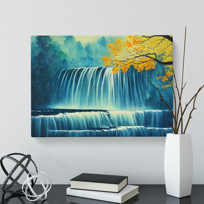 Autumn Waterfall - Wrapped Canvas