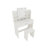 Vanity Table With One Drawer, Adjustable Mirror, Ample Open Shelves, Comfortable Stool, Modern Design, Ancient White, Particle Board + , 48.12 In Height Drawer Mirror Table, Storage, Matching Elegant