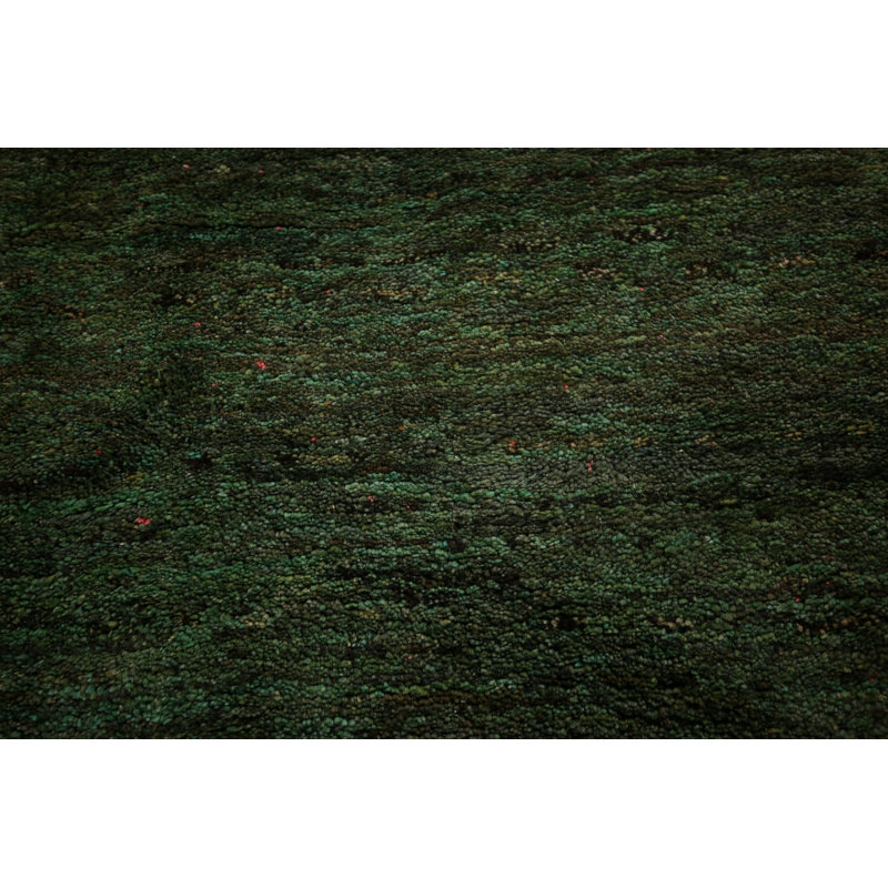 Tapis décoratif tribal vert Gabbeh 3 x 5