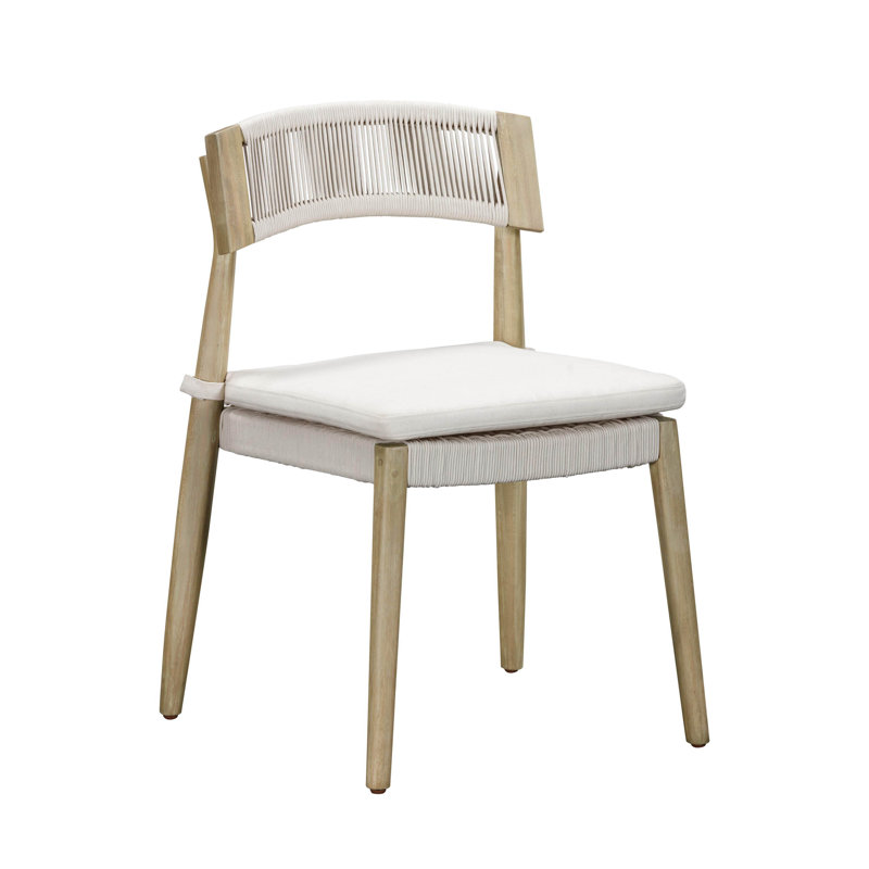 Cletta Premium All-Weather Wicker Outdoor Dining Side Chair with Cushion