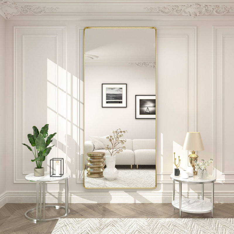 Miroir mural Aevar, 72 po x 32 po, Or brossé