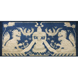 Hand Knotted Wool Area Rug in Blue