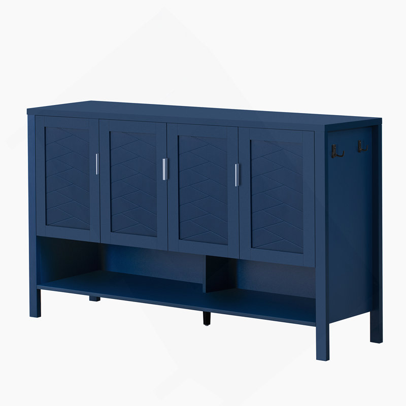 Storage Sideboard With 4 Doors, Buffet With Adjustable Shelves, Accent Cabinet For Living Room, Dining Room, Office