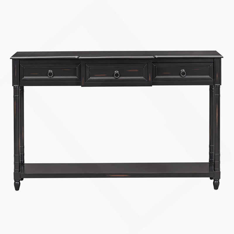 Console Table Sofa Table with Drawers for Entryway with Projecting Drawers, Espresso