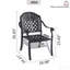 Chaise de patio en aluminium coulé 6 pièces avec cadre noir et coussins rouges-203116161