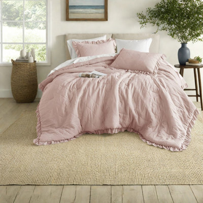 Ensembles de literie en microfibre douce, style grand lit matelassé à volants