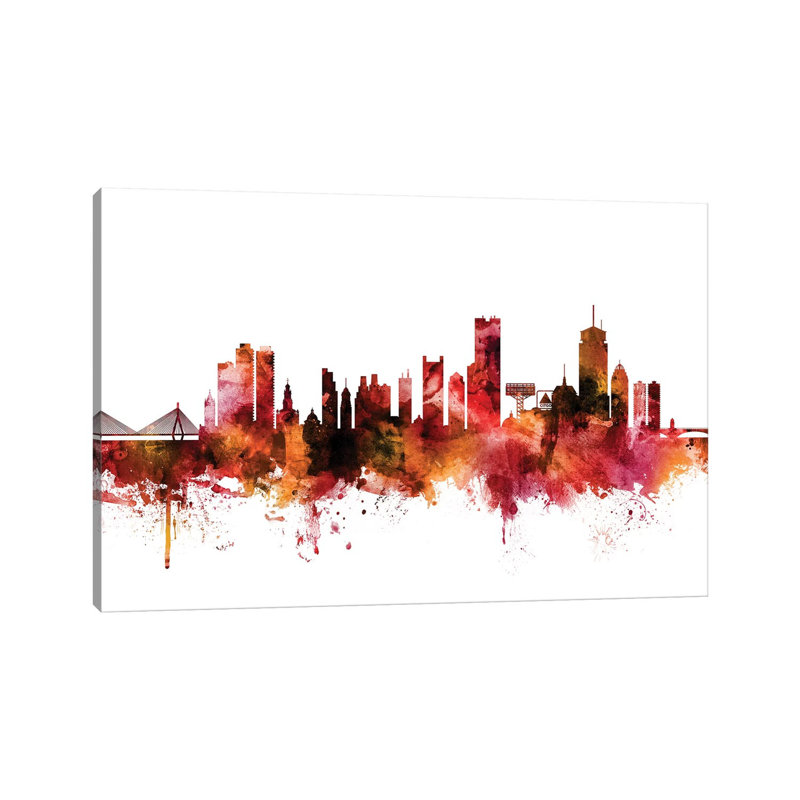 Boston, Massachusetts Skyline by Michael Tompsett - Wrapped Canvas Gallery-Wrapped Canvas Giclée, 20.32 cm H x 30.48 cm W