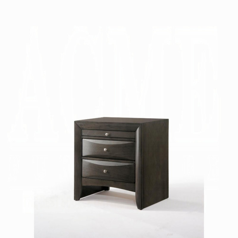 Table de chevet 1Pc avec deux tiroirs de rangement et un plateau de lit escamotable, Gris