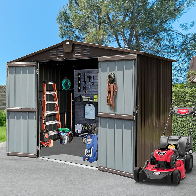 Boîte de rangement extérieure en métal en métal 8,2 pi x 6,2 pi