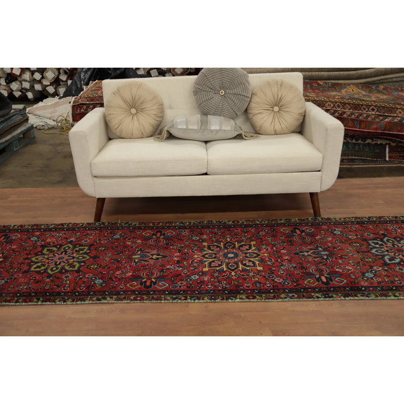 Tapis de couloir traditionnel en laine fait à la main 3 x 11